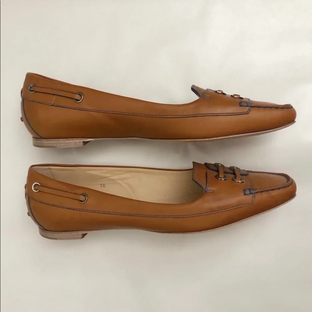 Tod’s Leather Ballerina Loafer Slip On Flats - Picture 5 of 11